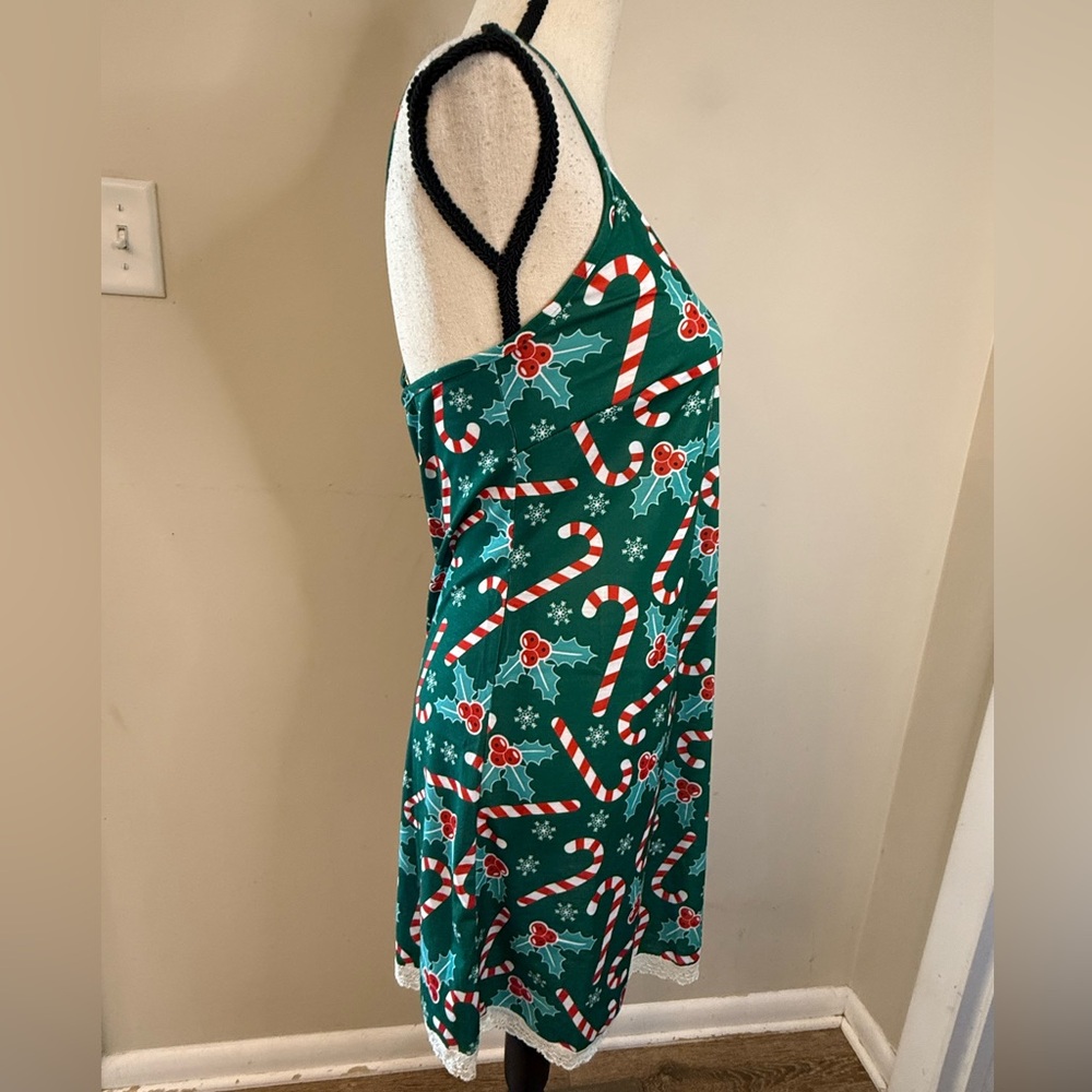 Breakfast for Dinner Candy Cane Holly Christmas chamise SZ SM - Picture 2 of 11